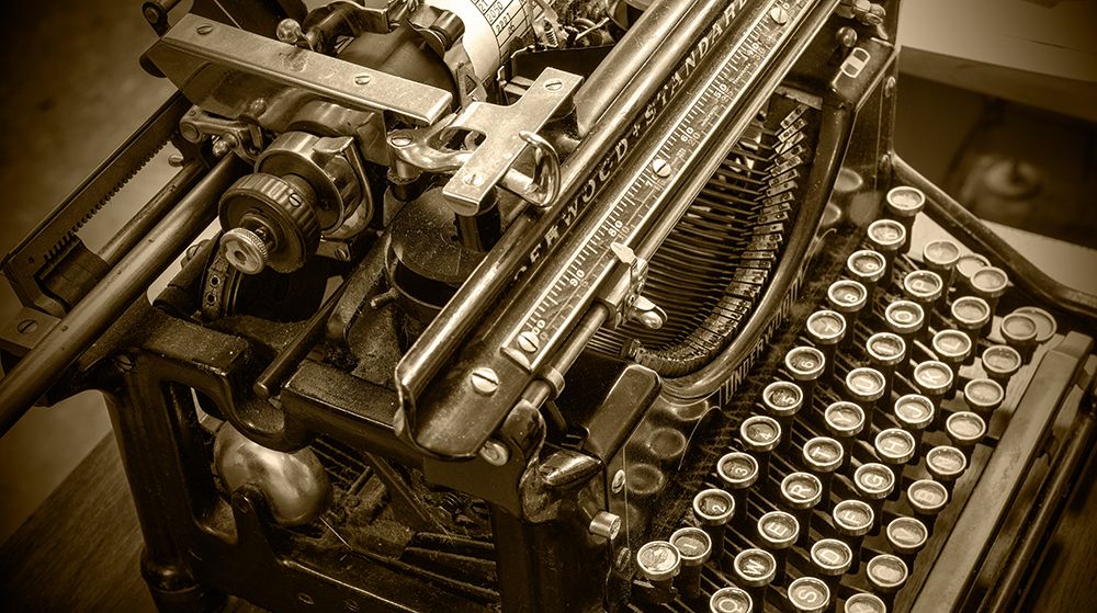 Usa-California Vintage typewriter at a historic radio receiving station at Point Reyes